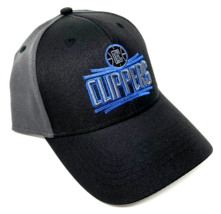 Nba La Los Angeles Clippers Logo Black Grey Adjustable Curved Bill Hat Cap Retro - £13.69 GBP