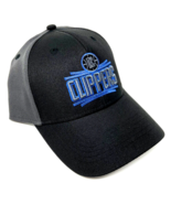 NBA LA LOS ANGELES CLIPPERS LOGO BLACK GREY ADJUSTABLE CURVED BILL HAT C... - £13.62 GBP