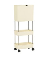 5 Gallon Mobile Elevated Kitchen Trash Can with Lid in Cream with Wheels - $2,593.44 MXN