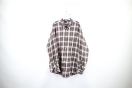 Vintage 90s Nautica Mens Large Faded Sailboat Flannel Button Shirt Plaid Cotton - $34.60