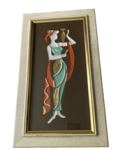 Vintage 60&#39;s Turner Grecian Figure Framed Wall Art Mcm Decor 10x17&quot; - £29.73 GBP