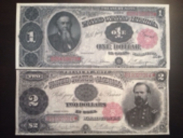 Reproductions 1891 $1 $2 $5 Treasury Notes Stanton &amp; James McPherson Civil War - £6.42 GBP