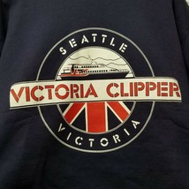 Vintage Jerzees Seattle Victoria Clipper Ferry Boat Blue Sweatshirt USA Mens L - £52.53 GBP