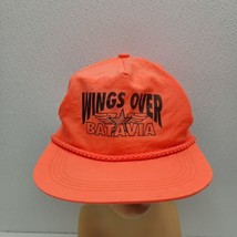 Vintage Wings Over Batavia NY Snapback Rope Trucker Hat Cap Neon Orange - £23.19 GBP