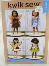 New Spring 2020 Kwik Sew 14&quot; dolls Fairy Doll Clothes + Wings Patterns K... - $7.12