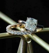Set di anelli di fidanzamento in moissanite con cuscino da 2,00 ct,... - £93.37 GBP