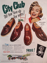 1951 Esquire Original Art Ad Advertisements City Club Shoes MARILYN MONROE Sox - £17.26 GBP