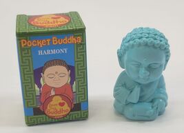 *B8) 2011 Turquoise Mini Pocket Love my Buddha Harmony Plastic Figurine - $7.91
