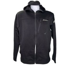 Eddie Bauer First Ascent Jacket Mens M Black Full Zip Fleece Pocket Hooded - £23.35 GBP