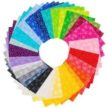 5&quot; Charm Pack Squares - Starlet Stars Tone on Tone Cotton Fabric Precuts M517.91 - £13.40 GBP