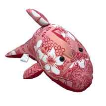 Hula Baby Dolphin Tapa Pattern Hibiscus Flower Pink Plush 11&quot; Hawaiian H... - £15.81 GBP