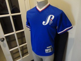 Vtg  Blue South Pole All Players League V Neck Pullover Baseball Jersey Youth M - £23.26 GBP