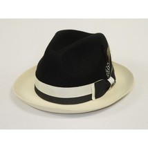 Mens Bruno Capelo Dress Hat Australian Wool Fedora Caesar CA350 Black Ivory new image 8