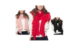 Charter Club Women 100% Ruffled Muffler Scarf Cashmere 66&quot; x 12&quot;Soft War... - £28.77 GBP