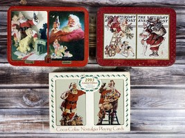 Coca-Cola Santa Claus Christmas Playing Cards from 1993 and 1996 - New &amp;... - $14.50
