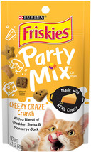 Friskies Party Mix Cheezy Craze Crunch with a Blend of Cheddar, Swiss and Monter - £28.50 GBP