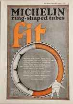 1920 Print Ad Michelin Man Tire Red Inner Tubes Ring Shaped Milltown,New Jersey - $22.48