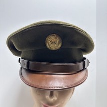 US Army 1940s WW2 NCO Service Visor Hat Cap Wool - £71.02 GBP