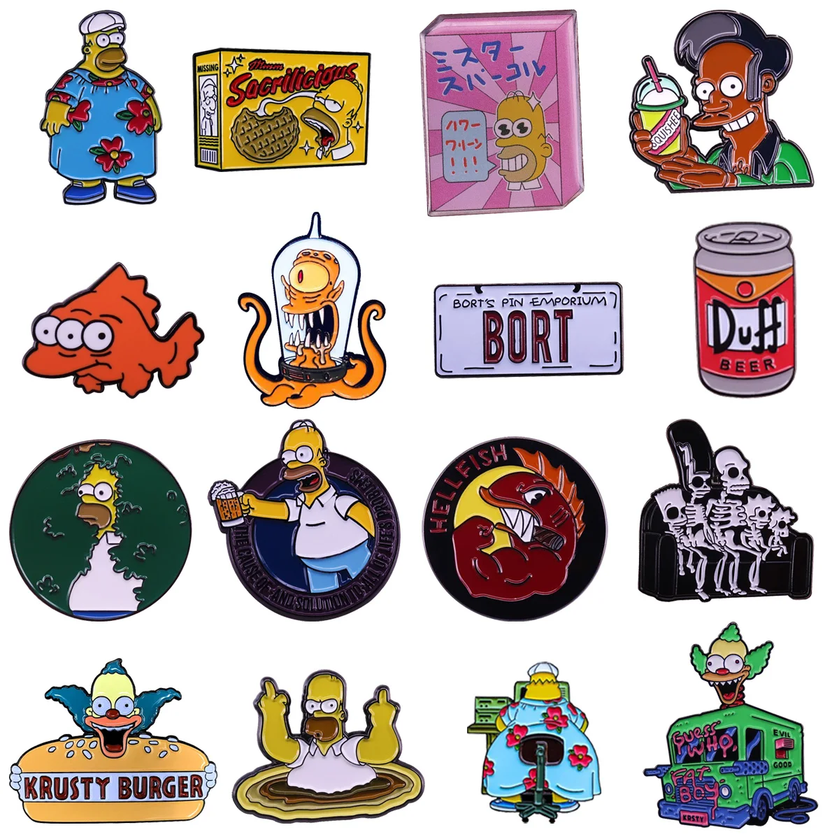 Funny Cartoon Enamel Brooch Collection Animated Pins Clothing Backpack L... - £5.69 GBP+