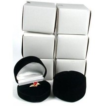 6 Black Flocked Heart Ring Gift Jewelry Display Boxes - £8.41 GBP