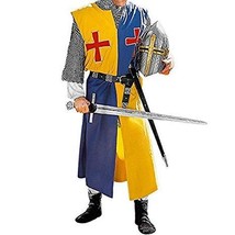 Viking Renaissance Blue/Yellow Color Medieval Tunic for Armor Cosplay Theater - £63.34 GBP