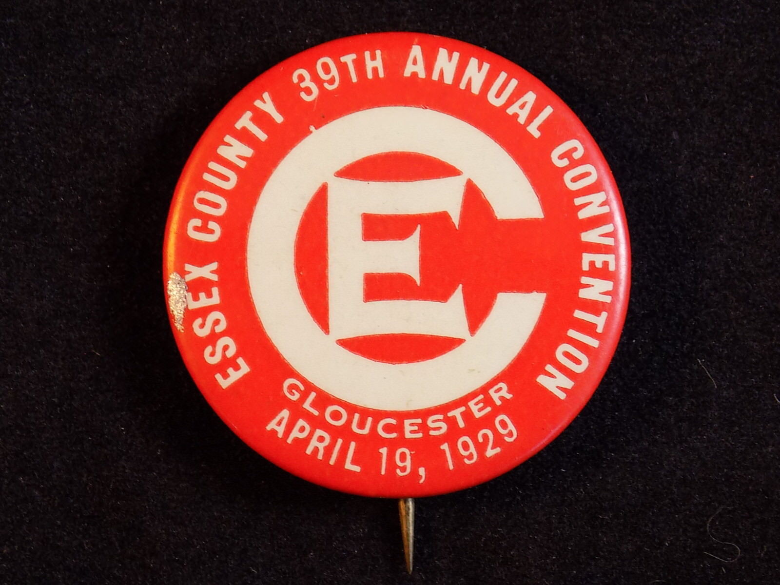 ANTIQUE PINBACK ESSEX COUNTY 1929 Annual Convention The Whitehead & Hoag Co. - $9.89