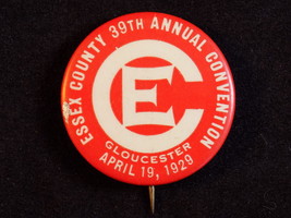 ANTIQUE PINBACK ESSEX COUNTY 1929 Annual Convention The Whitehead &amp; Hoag... - $9.89