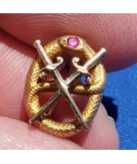 Vintage Deco Serpent Solid Gold Pin EXOTIC Antique Snake Brooch - $1,194.21 CAD