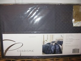 Charisma AMELIA Blue Diamond jacquard king bedskirt NIP - $41.23