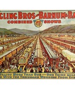 1961 Ringling Bros Barnum Bailey Railway Greatest Show Railroad Print Ca... - $49.99