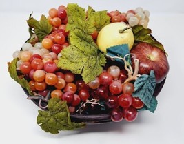 Realistic Artificial Faux Decorative Grapes Clusters Lot 6 Red White Apples Prop - £13.54 GBP