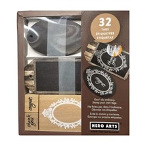 New Hero Arts Stamp Set 32 Tags - 2 Designs Thank You Congrats Oval Logo... - $10.00