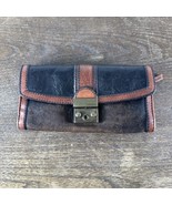 FOSSIL Wallet Black Leather Long Brown Unisex Japan - $19.64 CAD