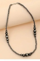 Southwestern Graduated Navajo Pearl Style Silver Tone Choker Beaded Necklace - £17.55 GBP
