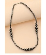 Southwestern Graduated Navajo Pearl Style Silver Tone Choker Beaded Neck... - $21.99