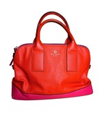 Kate Spade Pebbled Leather Satchel Handbag  Hot Orange Pint Black White ... - €68,51 EUR