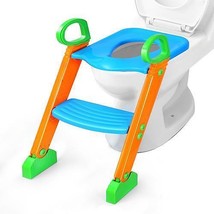 Potty Training Toilet Seat w/ Steps Stool Ladder For Children Baby Foldable S... - £33.84 GBP