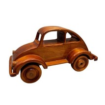 Solid Wood Model Car Desk Decoration Volkswagen Beetle Rolls Large Vintage - £47.43 GBP