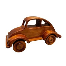 Solid Wood Model Car Desk Decoration Volkswagen Beetle Rolls Large Vintage - £48.12 GBP