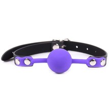 Sm Silicone Ball Gag With Lock Leather Strap Bdsm Adult Sex Toys Bondage Kit Res - £17.17 GBP