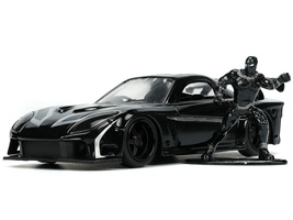 1995 Mazda RX-7 RHD (Right Hand Drive) Black and Black Panther Diecast Figure &quot;T - £19.43 GBP