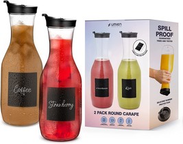 Wide Round 50 Oz. Bpa-Free Spill-Proof Wide Round Water Carafe, And Iced Tea. - £35.93 GBP