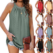 Womens Summer Halter Loose Vest Tank Top Sleeveless Holiday Beach Shirt ... - £9.72 GBP