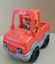 Fisher Price Little Lil People Orange Jeep GGT36 Pick Up Truck Construction Guy - £6.88 GBP