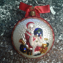 Waterford 2003 FTD Blown Glass Santa Heirlooms Ornament Hand Painted NEW! - $20.00