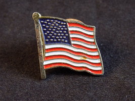 American Flag Enamel Lapel Pin Back Stars and Stripes 3/4&quot; Red White and... - $7.91