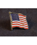 American Flag Enamel Lapel Pin Back Stars and Stripes 3/4&quot; Red White and... - $10.84 CAD
