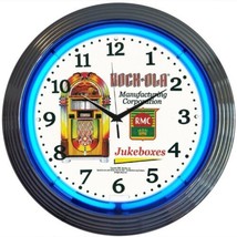 Rock-Ola Jukebox Neon Clock 15&quot;x15&quot; - £62.57 GBP
