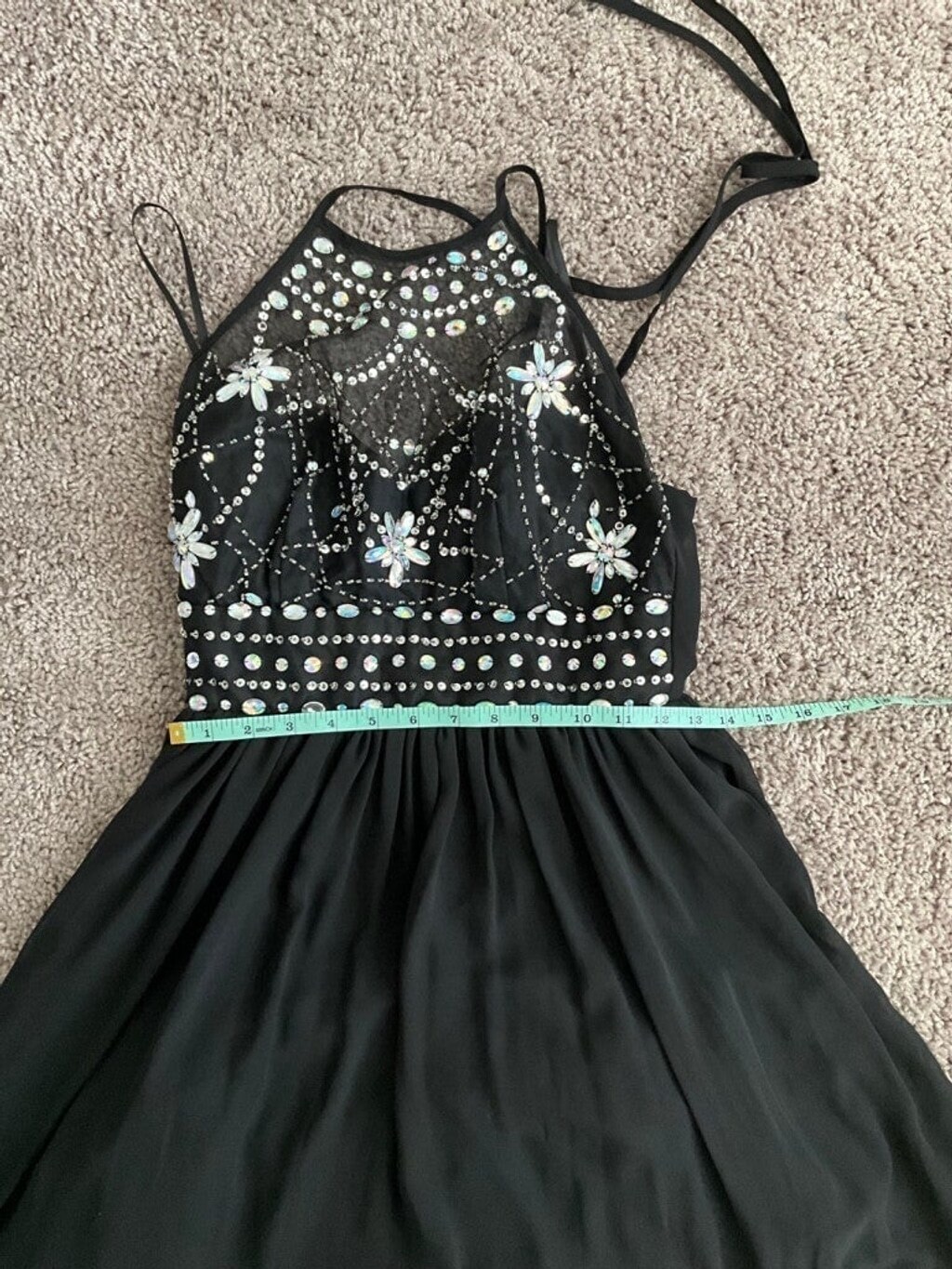 Women’s Fit and Flare Black Sequin Dress (Juniors 7/8) Item image 12