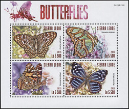 Sierra Leone. 2015. Insects. Butterflies (MNH OG) Miniature Sheet - £11.57 GBP